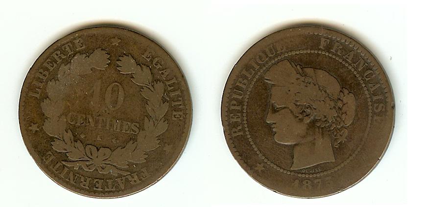 10 centimes Cérès 1875 Bordeaux B